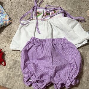 Charming White and Purple Baby Outfit